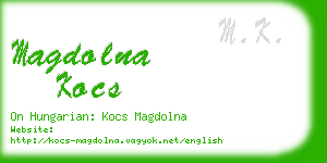 magdolna kocs business card